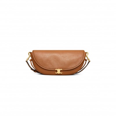 CELINE LITTLE HALFMOON SOFT TRIOMPHE IN SUPPLE SHINY LAMBSKIN L10373778.GFY5 (25*13*5cm)